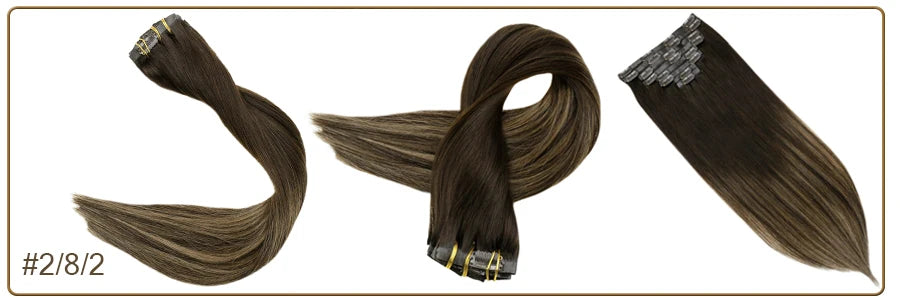 Full Shine Seamless Clip in Hair Extensions Remy Human Hair 8Pcs 120g & 80g Clip In Hair Extensions Human Hair Blonde Skin Weft