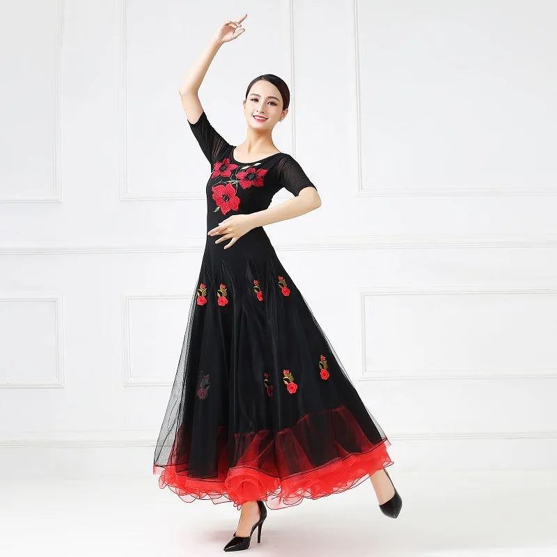 Women's elegant waltz and tango ballroom dress