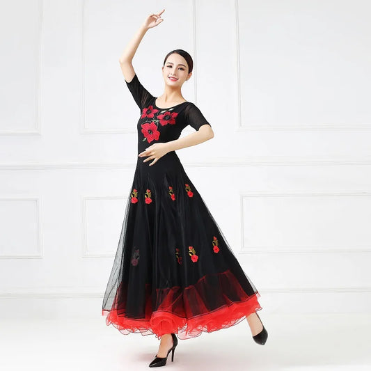 Women's elegant waltz and tango ballroom dress