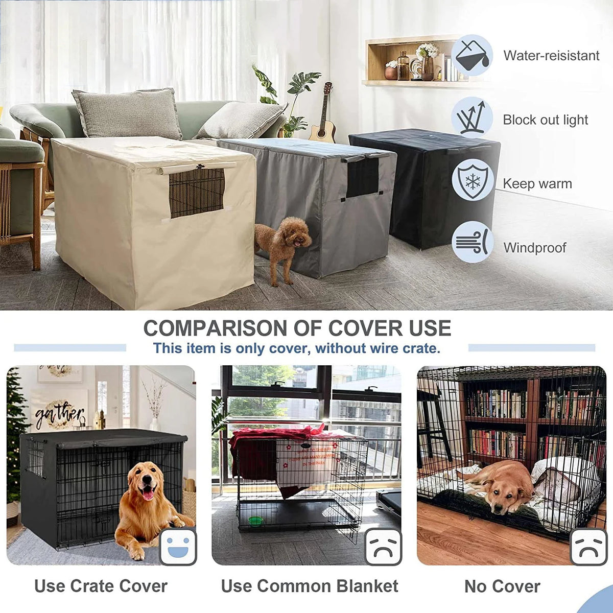 210D Oxford Dog Kennel Cover - Waterproof Foldable – photo 3