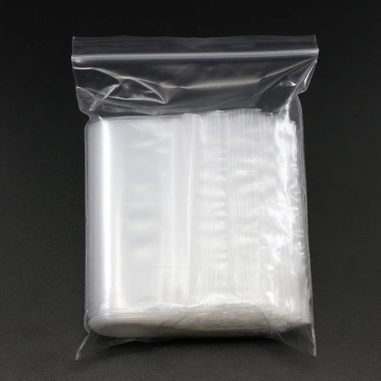 30-100Pcs Thick Plastic Poly Clear Bags 4x6/5x7/6x8/7x10cm Jewelry Packaging Lock Zipped Reclosable DIY Storage