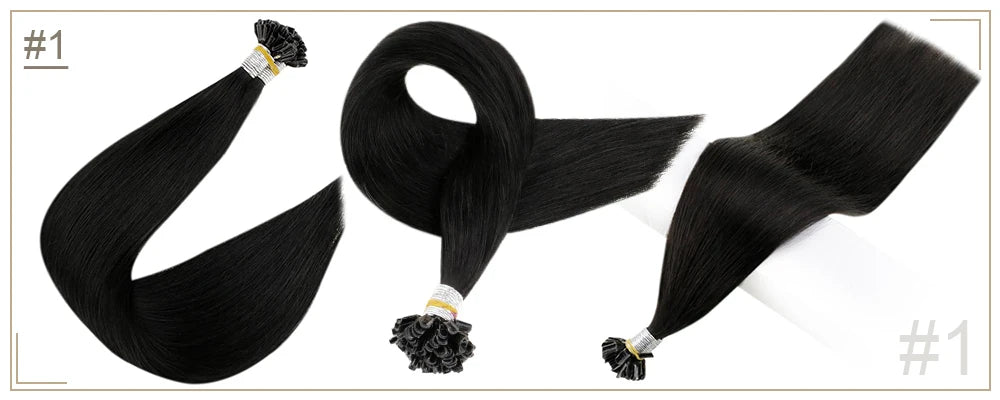 Full Shine U Tip Hair Extensions Fusion Hair Balayage Color 40-50g Keratin Glue Beads Prebonded Human Hair Extensiones