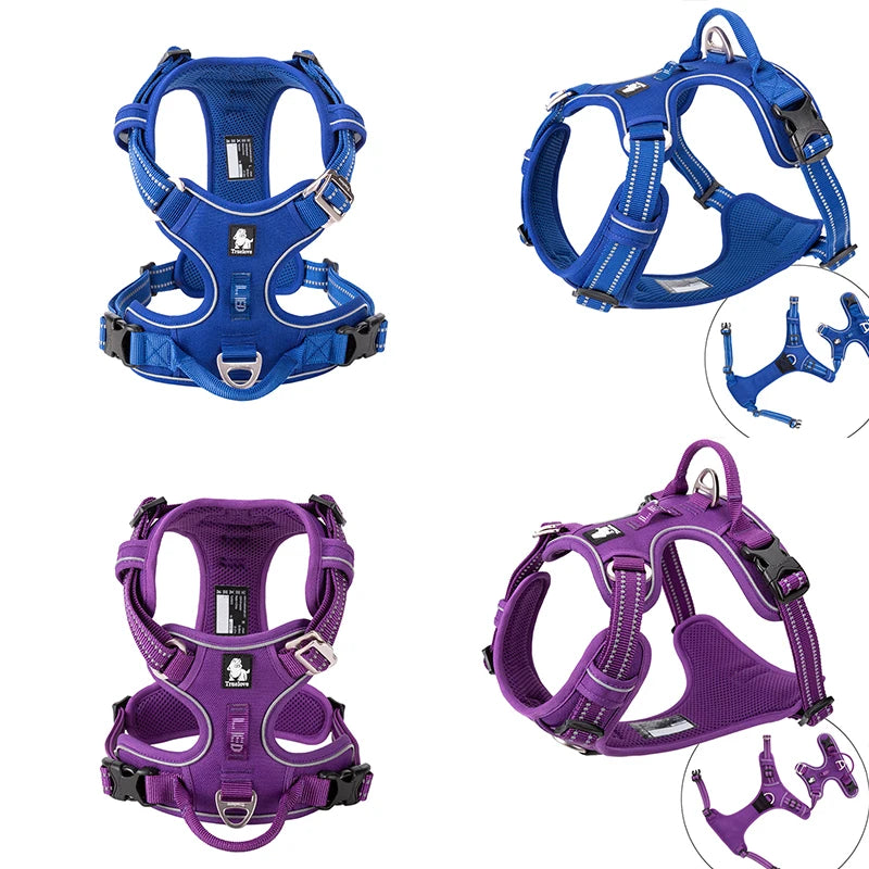Truelove Reflective No-Pull Dog Harness – Adjustable Nylon Vest for Medium & Large Dogs | XS–XL (7 Colors)