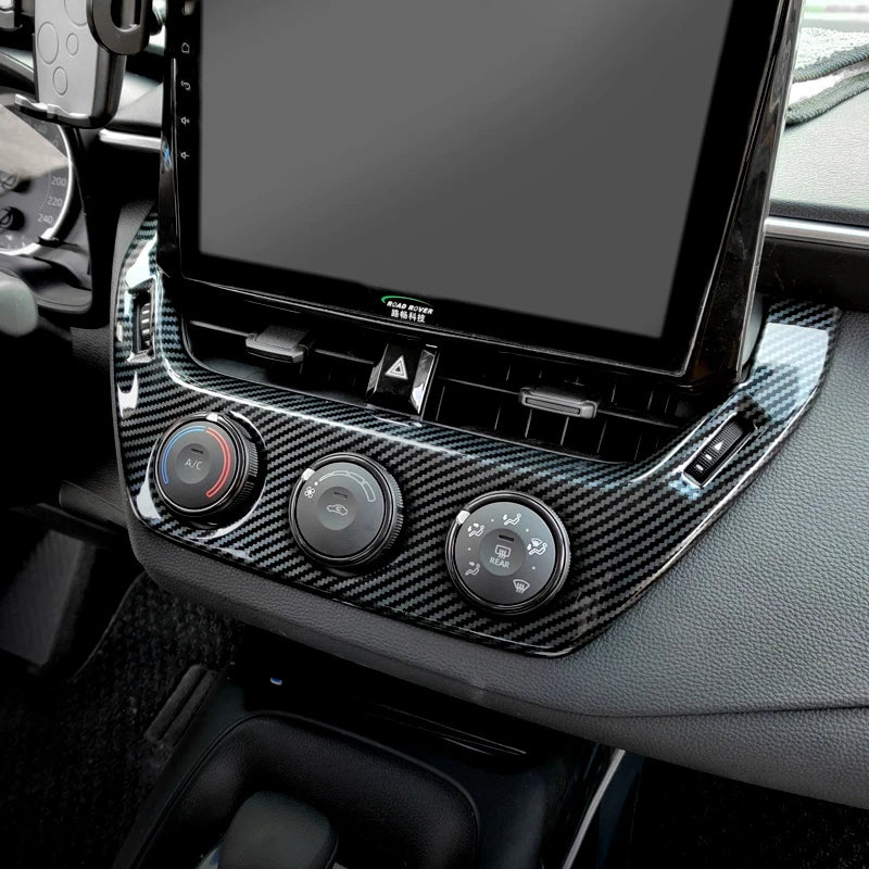 For Toyota Corolla E210 2019 2020 2021 2022 2023 2024 2025 Hybrid ABS Carbon Car Navigation Strip Cover Trim Frame Case Sticker