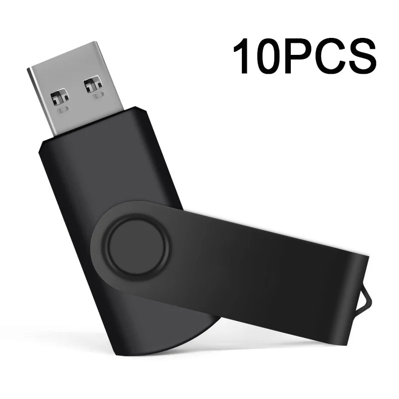 USB 2.0 Flash Drive 10-Pack — Bulk Color Memory Sticks 1GB to 128GB