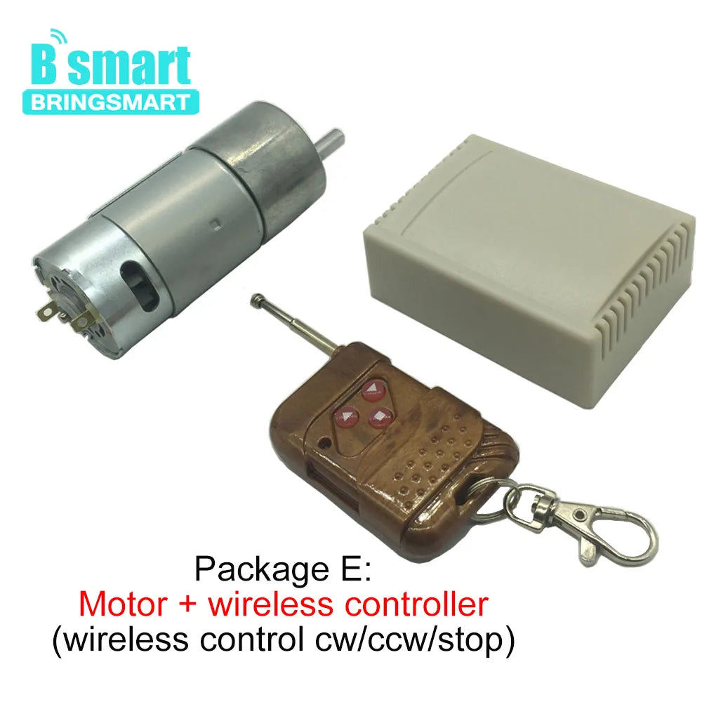 Bringsmart 37GB555 High Torque Electric Motor Low Speed DC 12V 24V Reversed High Torque 6-800RPM Customized Gear Motor Robot