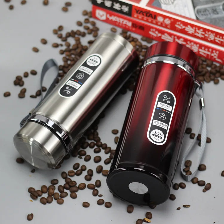 High Capacity Business Thermos Mug Stainless Steel Tumbler Insulated Water Bottle Portable Vacuum Flask For Office Tea Mugs