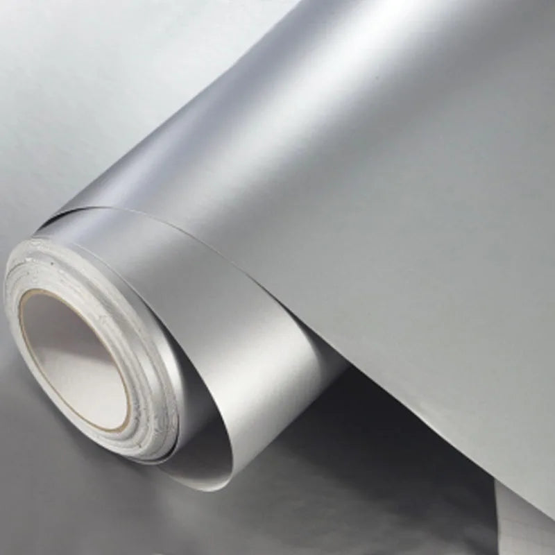 50cmx500cm Silver Brushed Aluminum Vinyl Wrap With Air Release Bubble Free Car Motorbike Sticker Wrapping