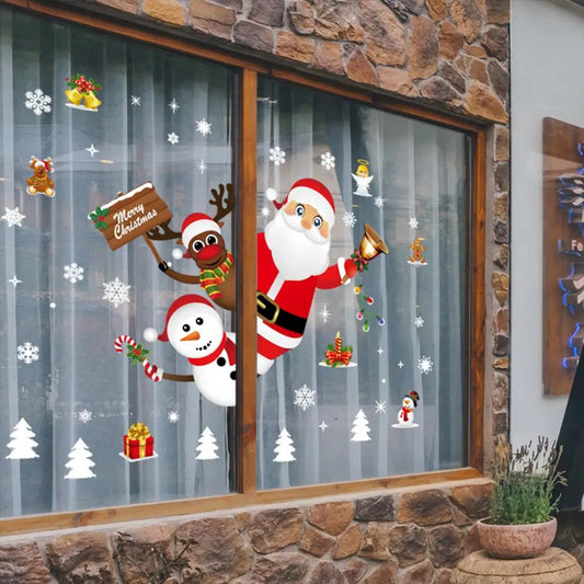 Christmas Wall Window Stickers Marry Christmas Decoration For Home 2026 Christmas Ornaments Xmas Navidad Gift New Year 2026