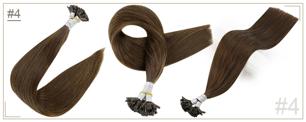 Full Shine U Tip Hair Extensions Fusion Hair Balayage Color 40-50g Keratin Glue Beads Prebonded Human Hair Extensiones