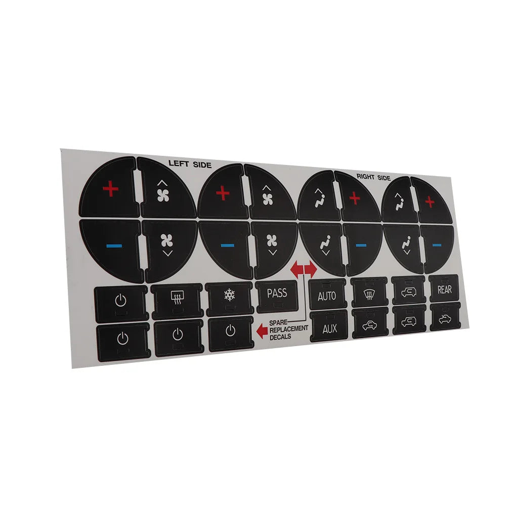 Climate Control AC Button Repair Stickers — Chevrolet Tahoe, Suburban, Avalanche, Silverado & GMC Yukon