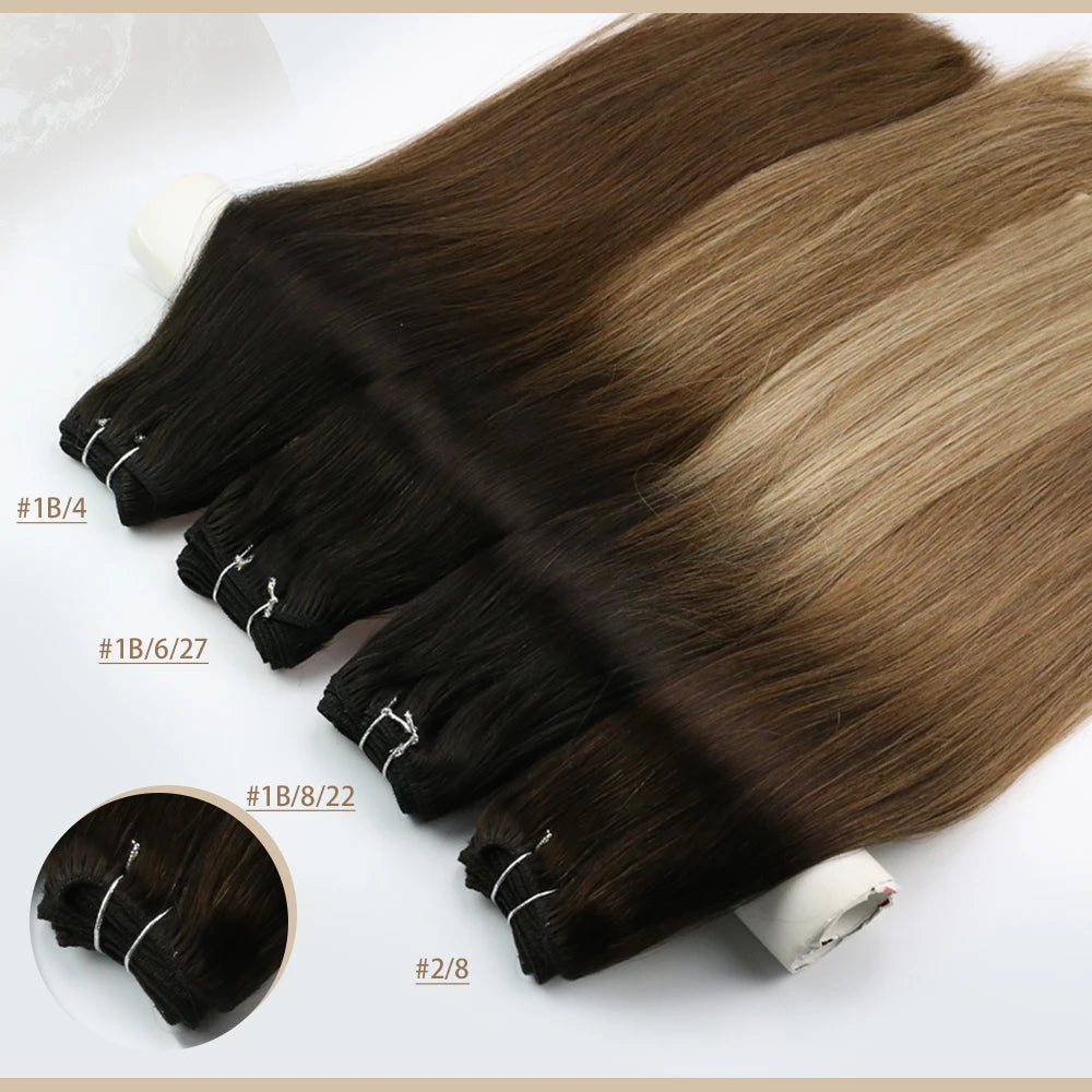Full Shine Hair Bundles 100% Human Hair Weft Extensions Ombre Blonde Color100g Sew In Silky Straight Remy Skin Double Weft