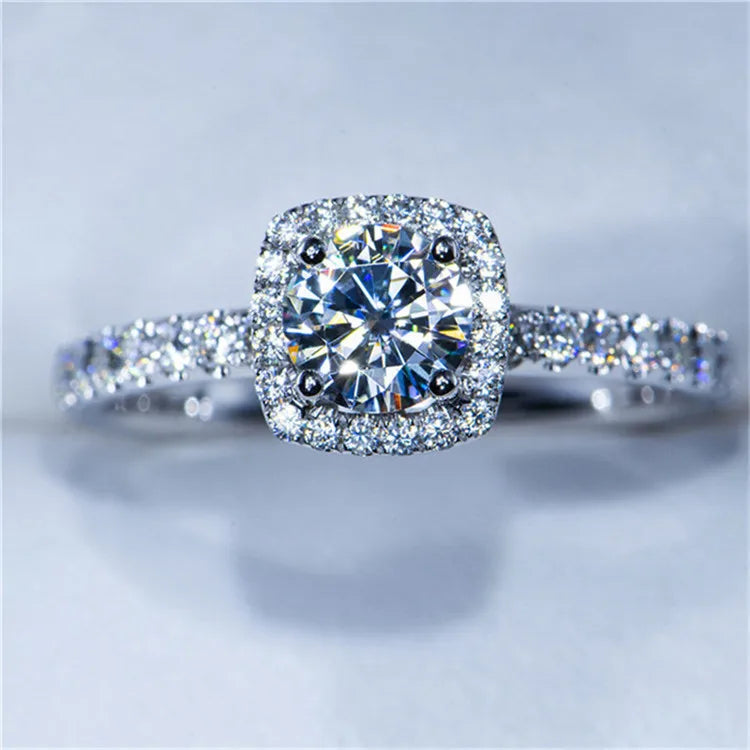 Cubic Zirconia White Gold Ring for Women - Bridal & Wedding