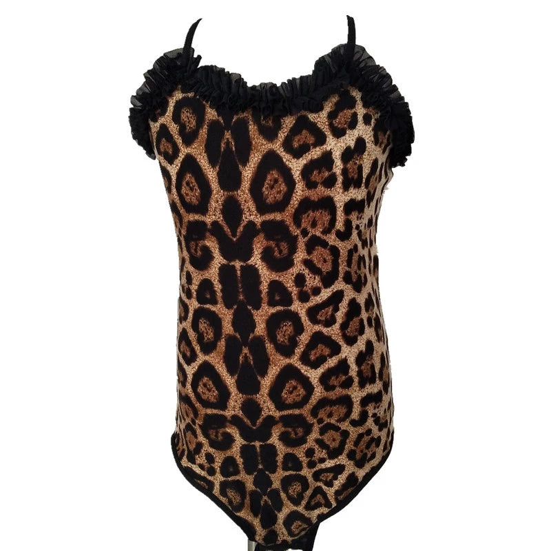 Leopard Latin practice dress for girls and women