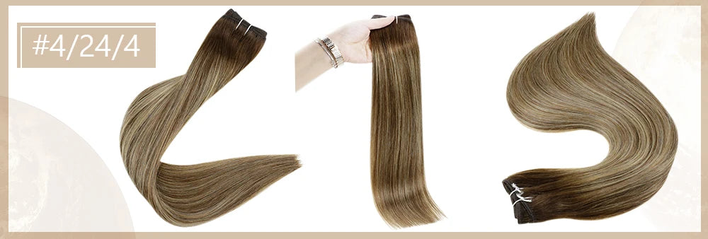 Full Shine Hair Bundles 100% Human Hair Weft Extensions Ombre Blonde Color100g Sew In Silky Straight Remy Skin Double Weft