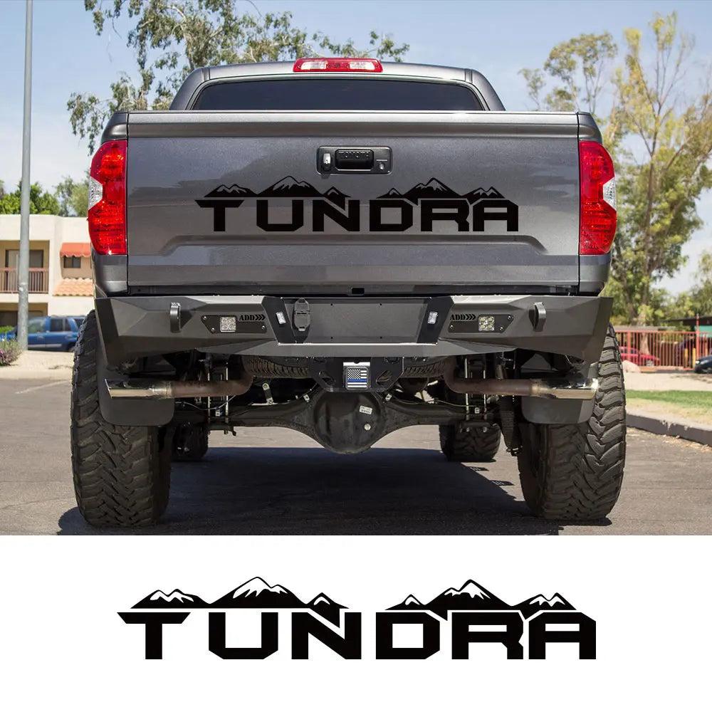 Rear Tailgate Mountain Graphic Vinyl Decal – Compatible with Toyota Tundra Pickup