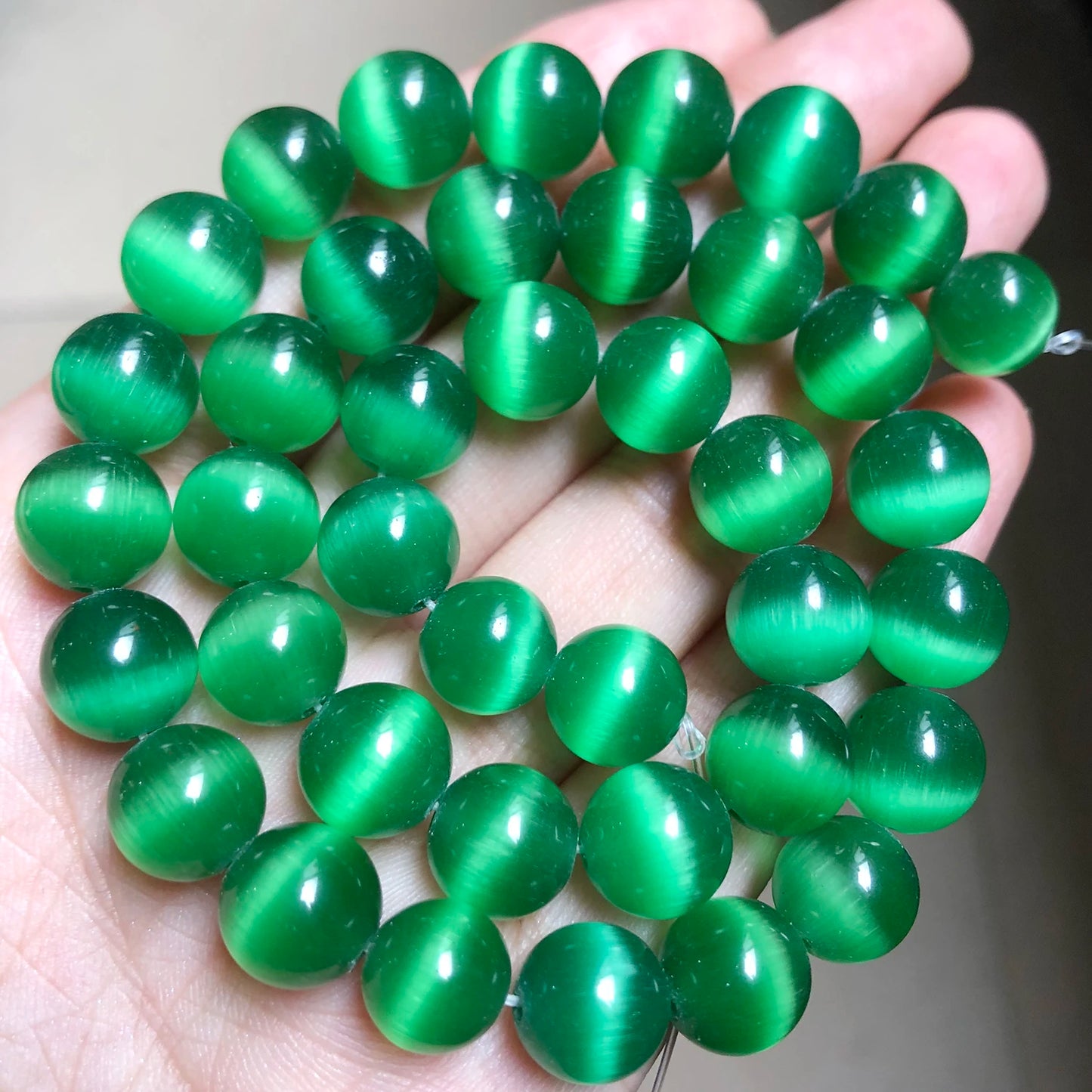4/6/8/10/12mm Pink Color Cat Eye Opal Beads Natural Stone Glass Loose Beads for Jewelry Making DIY Bracelets Accessories 15''