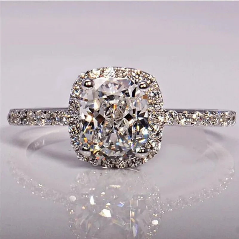 Cubic Zirconia White Gold Ring for Women - Bridal & Wedding