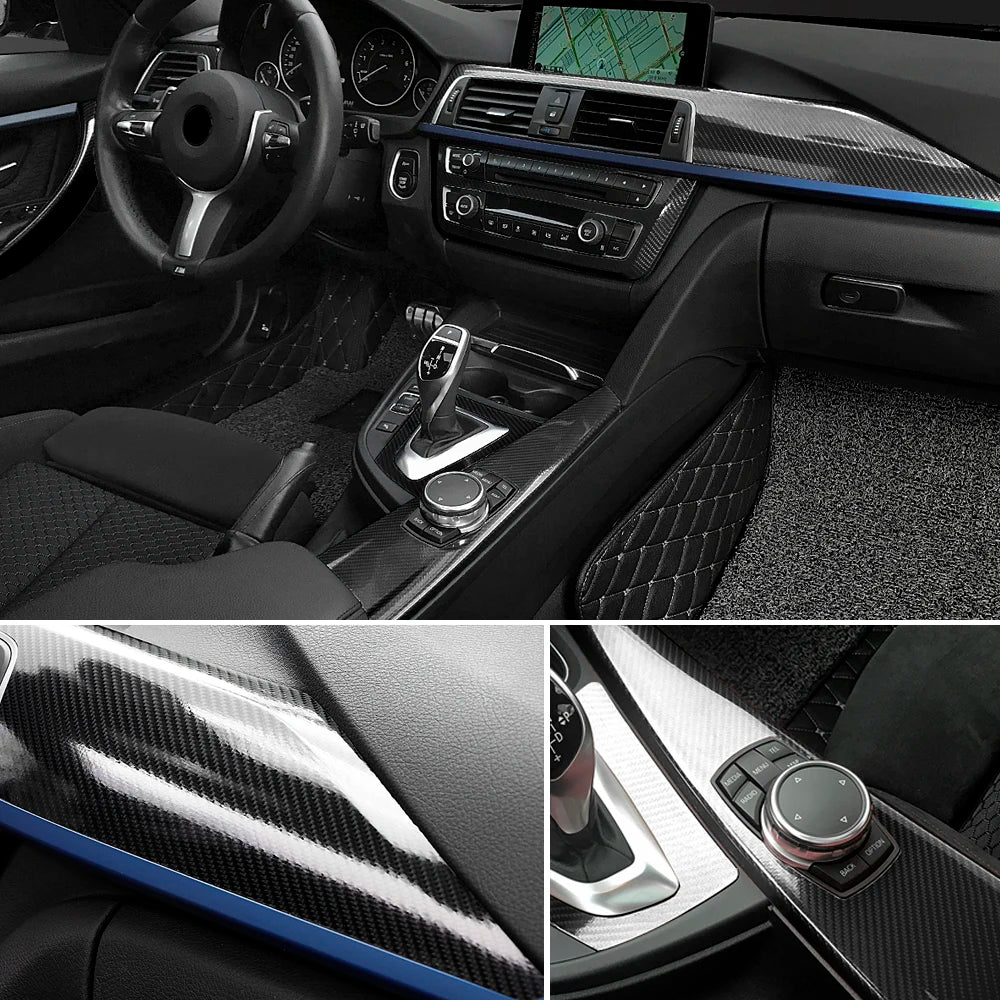 Car Styling 50*200cm DIY High Glossy 5D Carbon Fiber Vinyl Wrap Film Motorcyle Automobiles Car Sticker And Decals Accessories