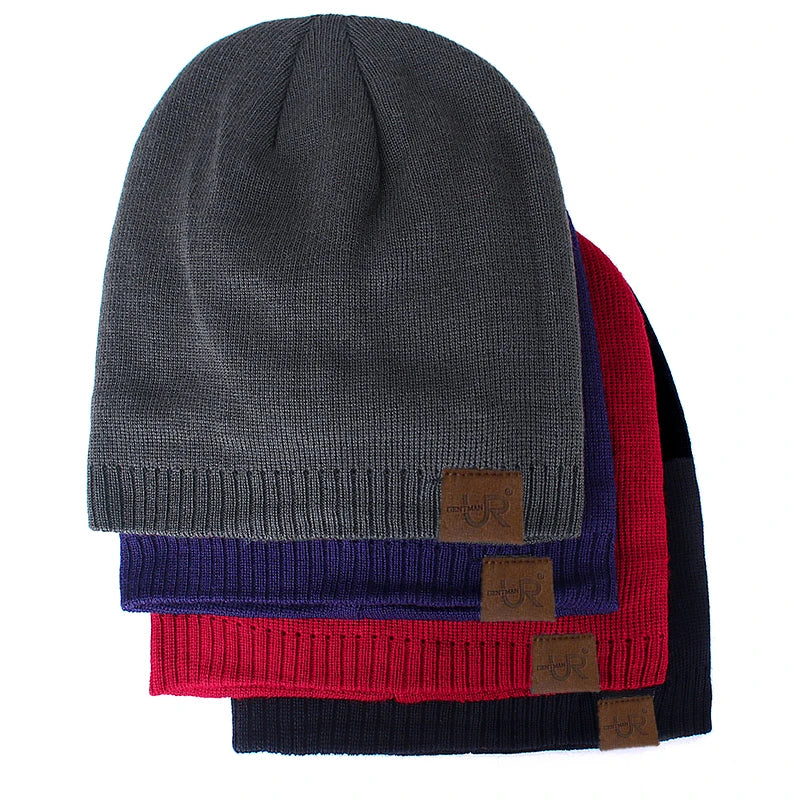 Fleece-Lined Knit Beanie, Unisex Winter Hat
