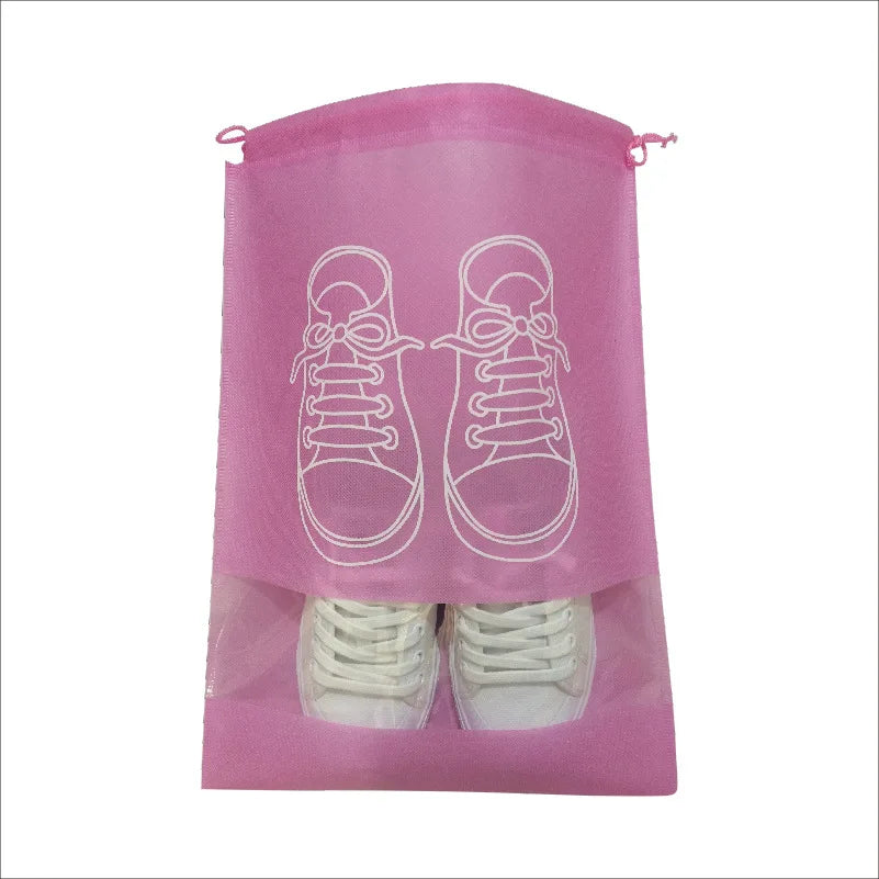 10/5pcs Shoes Storage Organizer Bags Non-woven Travel Portable Closet Bag Waterproof Pocket Clothing Tranparent Hanging Bag