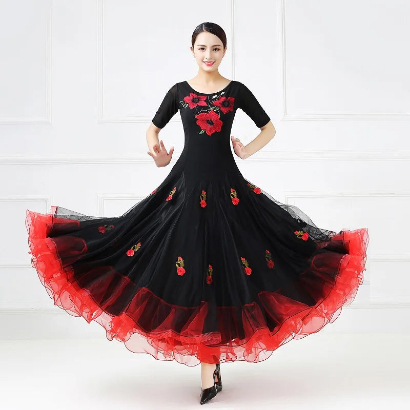 Women's elegant waltz and tango ballroom dress