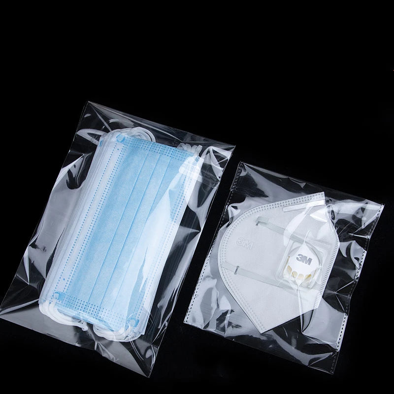 TETP 100PCS Clear Self-Adhesive OPP Bags – Resealable Cellophane Storage for Food, Candy & Gift Packaging