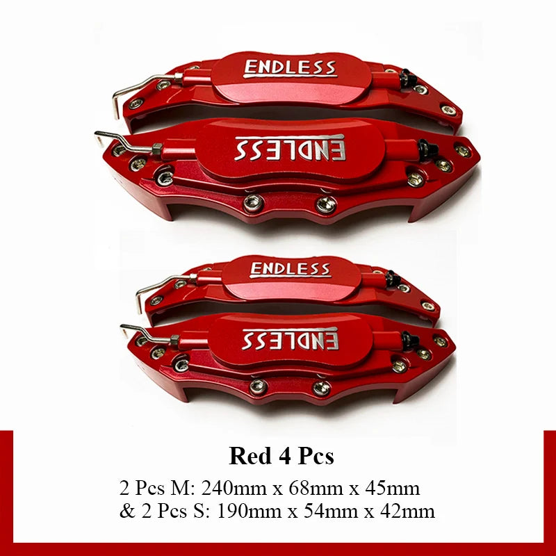 4PCS/2Pcs ENDLESS Aluminum Brake Caliper Covers Front Rear Blue Red Yellow Universal Caliper Cover Kit Decoration Car Styling