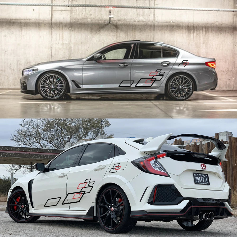 2pcs Car Sticker Both Side Body Auto Vinyl Film Stylish Personalized Decals Car DIY Sport Styling Sticker Tuning Car Accessories