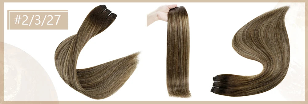 Full Shine Hair Bundles 100% Human Hair Weft Extensions Ombre Blonde Color100g Sew In Silky Straight Remy Skin Double Weft