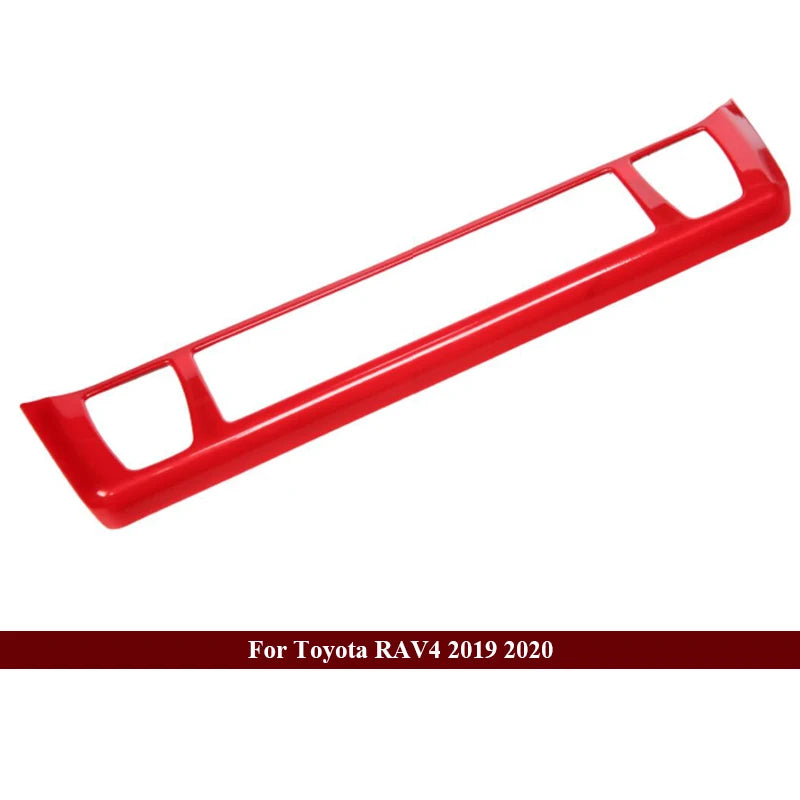 Car Interior Red Chrome Decoration Accessories For 2019-2021 Toyota RAV4 Armrest Console Strips Water Cup Cover Air Vent Trims