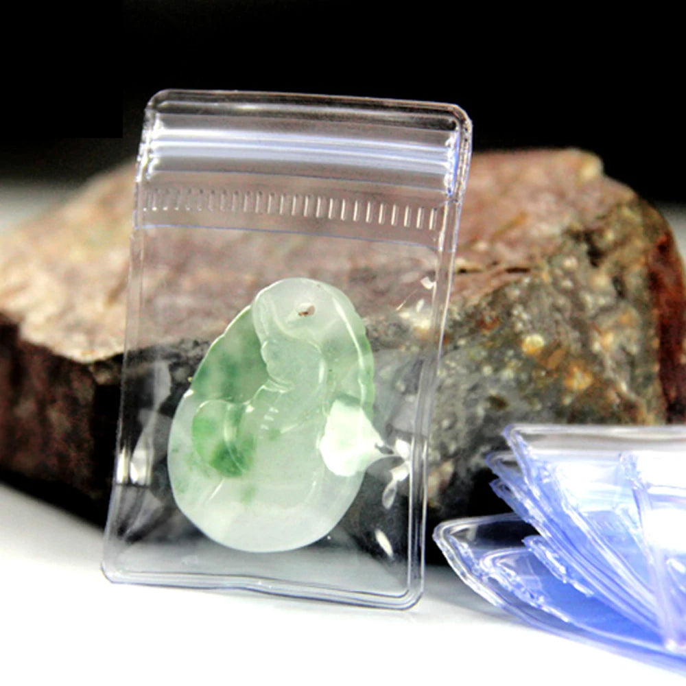 100Pcs/Lot PVC Anti-oxidation Clear Zip Lock Bag Jewelry Jade Gift Craft Storage Packaging Pouches Reusable Resealable Grip Seal