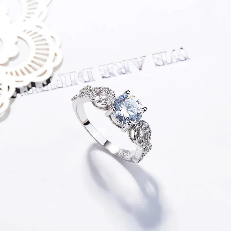 Cubic Zirconia White Gold Ring for Women - Bridal & Wedding