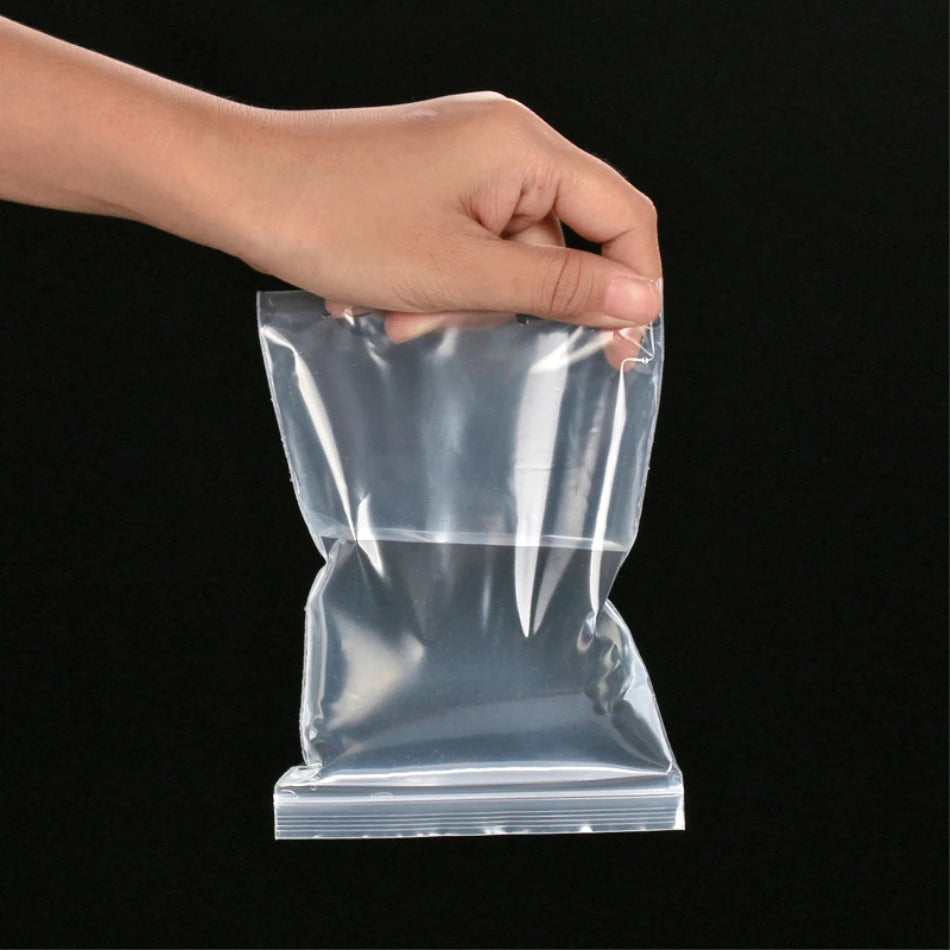 StoBag 100pcs Transparent Small Zippered Plastic Bag Reclosable Thick Clear Jewelry Gift Food Pouch Custom Print Logo(Extra Fee)