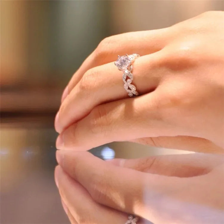 Cubic Zirconia White Gold Ring for Women - Bridal & Wedding