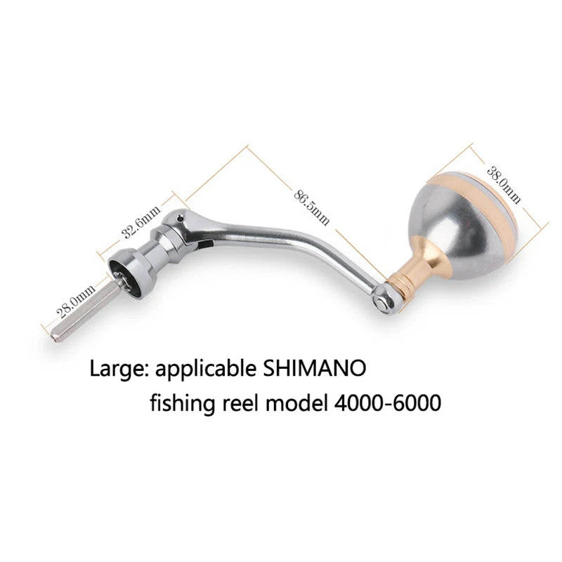DEUKIO Fishing Reel Rocker Arm Grip Pill All Metal Aluminum Alloy Fishing Reel Handle Knob for Shimano Spinning Reel 1000-6000