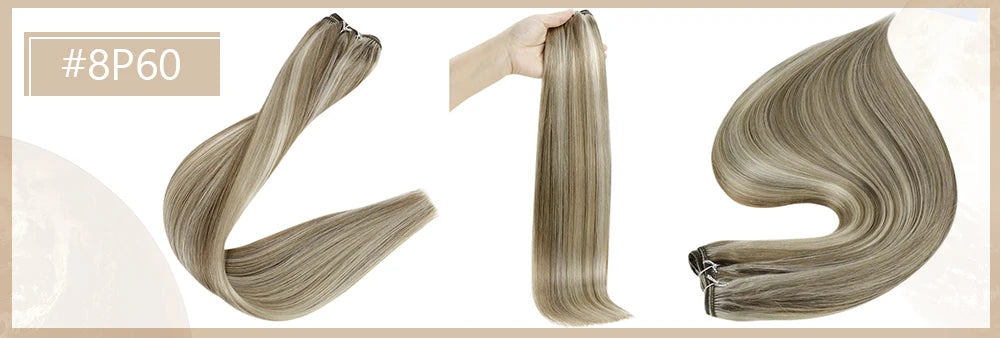 Full Shine Hair Bundles 100% Human Hair Weft Extensions Ombre Blonde Color100g Sew In Silky Straight Remy Skin Double Weft