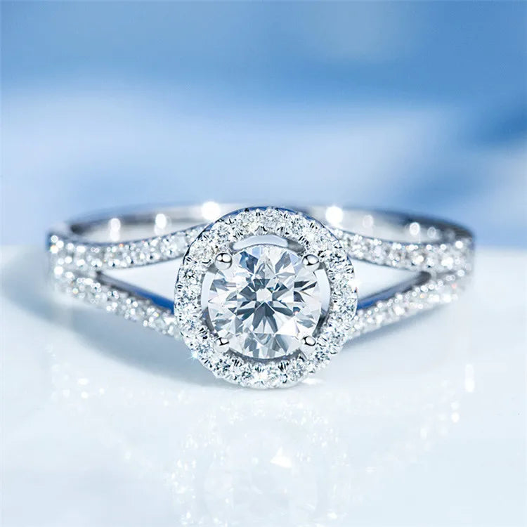 Cubic Zirconia White Gold Ring for Women - Bridal & Wedding