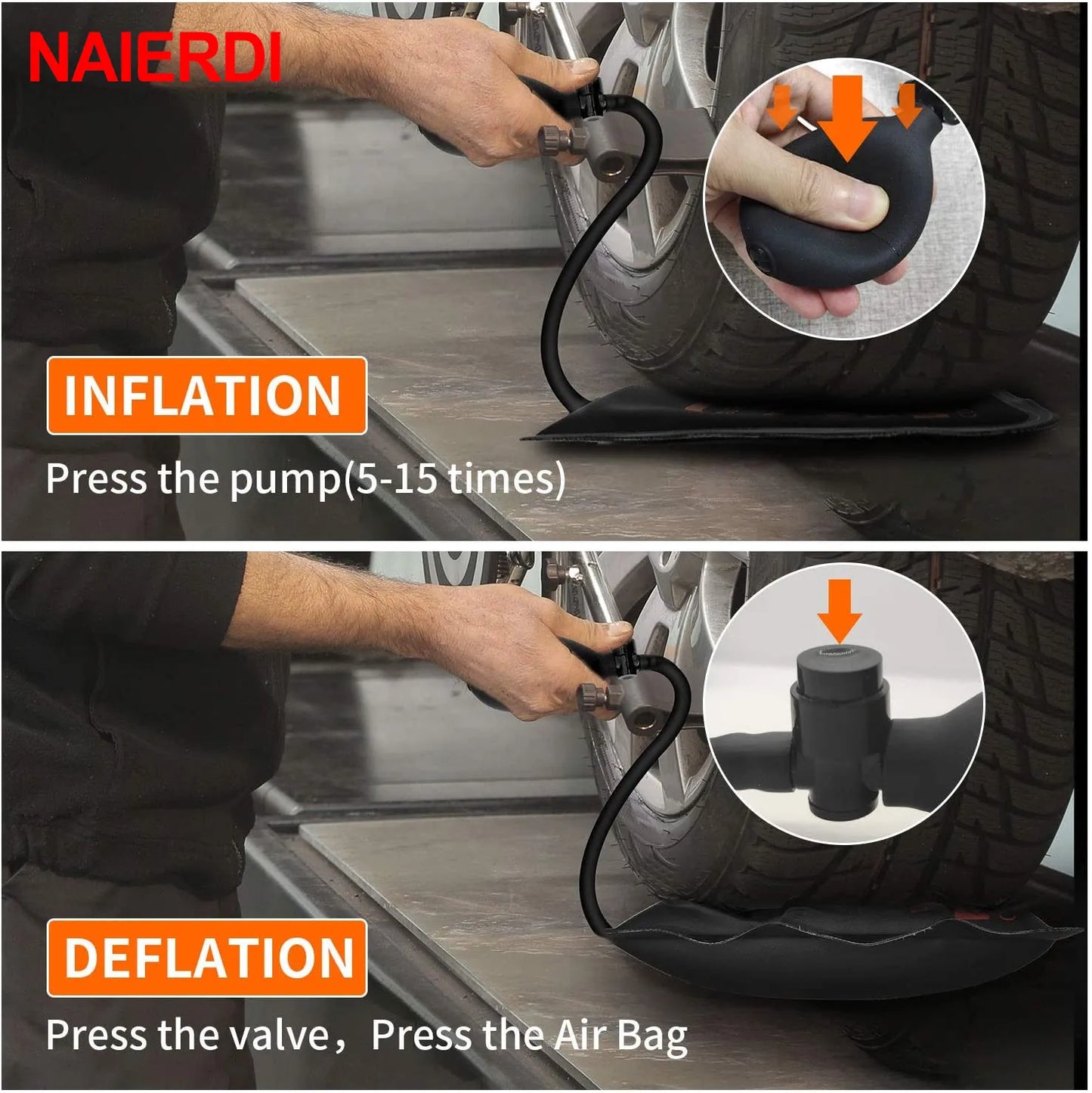 NAIERDI Air Pump Wedge Tool - Auto Door/Window Entry Tool