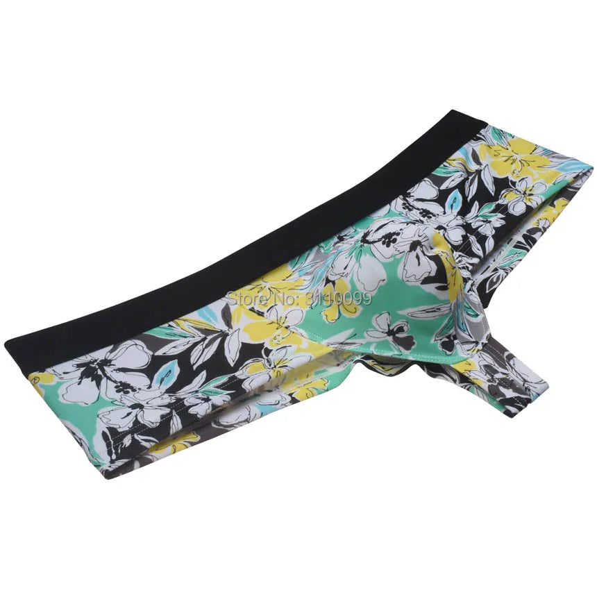 Men's Flowery Bulge Boxer Underwear Shiny 1/2 Coverage Cheeky Pouch Trunks Hot  Bikini Boxers Shorts