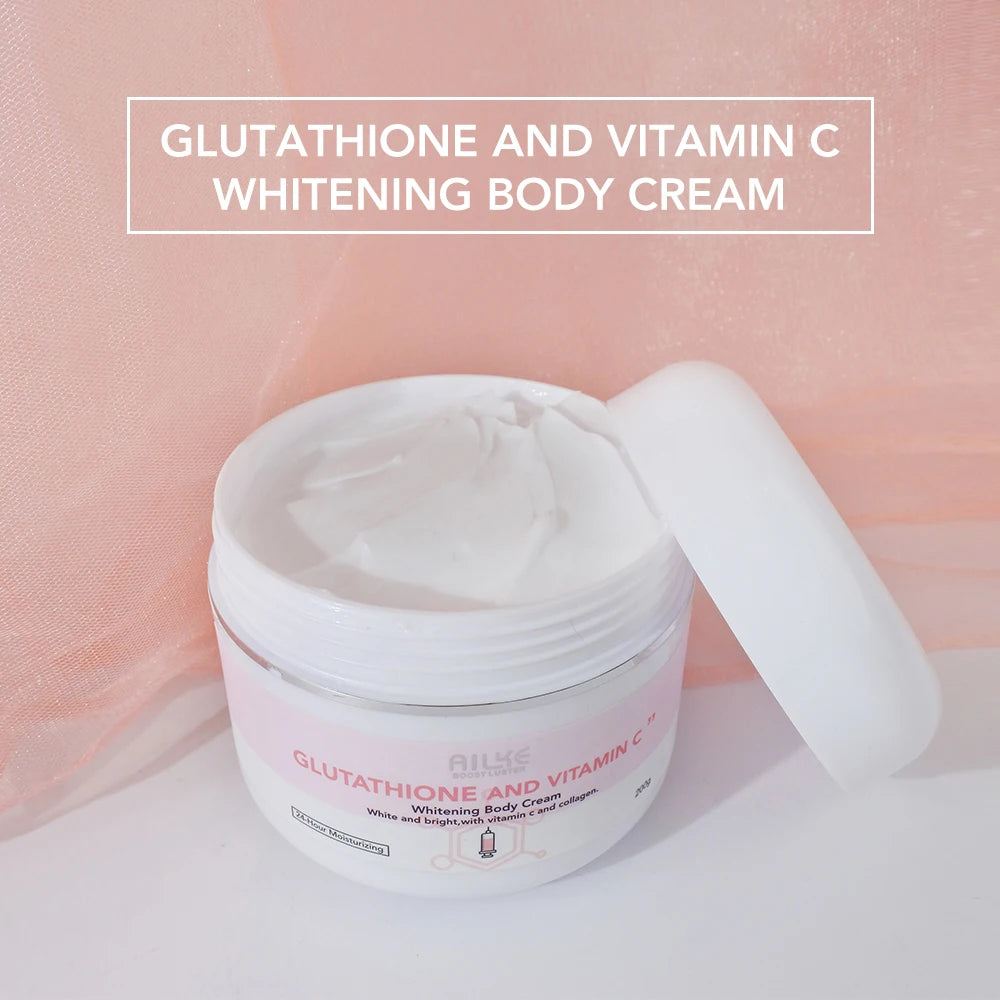 AILKE Glutathione & Vitamin C Brightening Skincare Kit – Whitening Body Lotion, Cream, Serum, Soap & Spa Oil Set