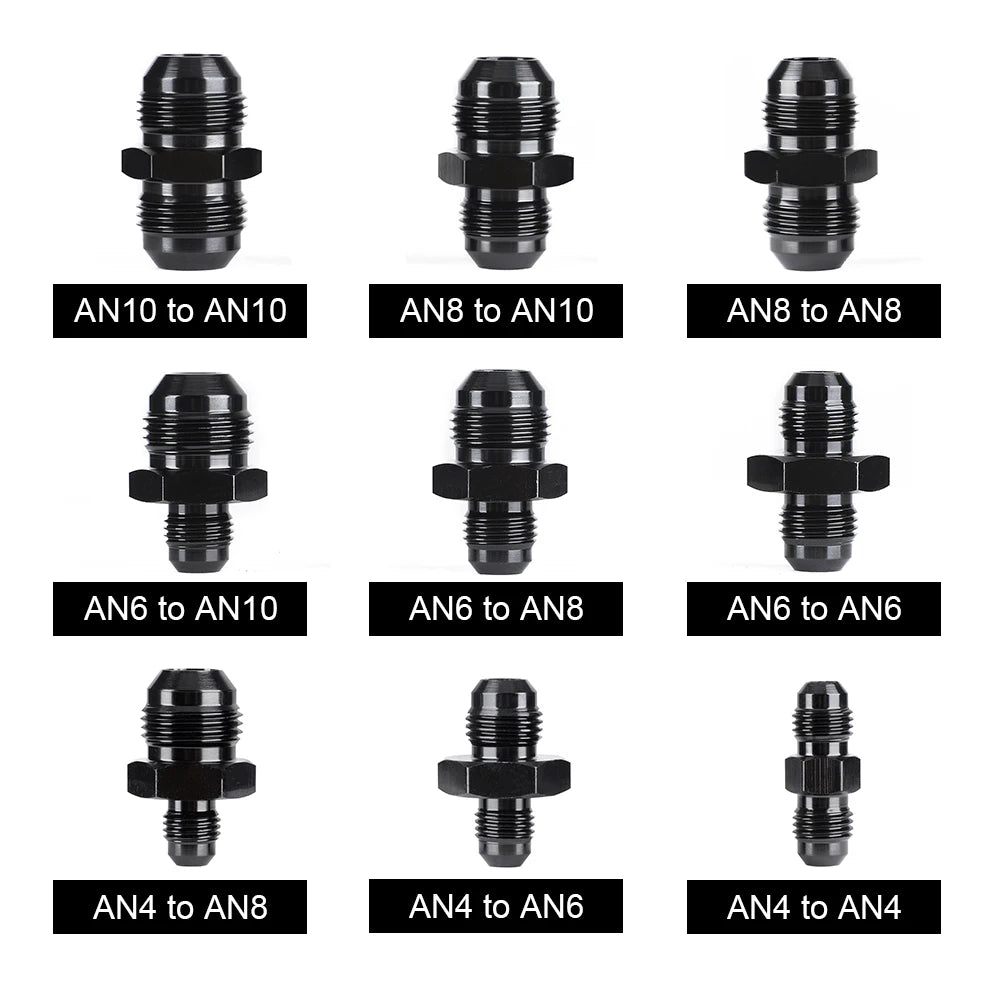 Oil Fuel Hose End Adapter an Straight AN Male To AN Male Coupler AN4 AN6 AN8 AN10 Fittings Aluminum Male Flare AN8 Fitting