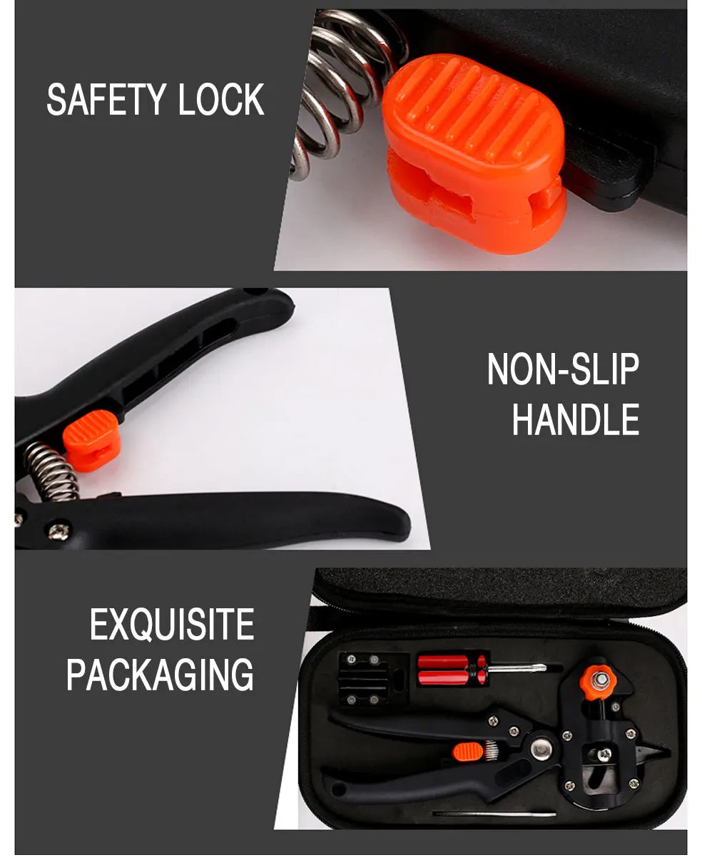 DTBD Garden Grafting Tool Suit Farming Pruning Shears Scissor Fruit Tree Vaccination Secateurs Pruning Garden Tool and Tape