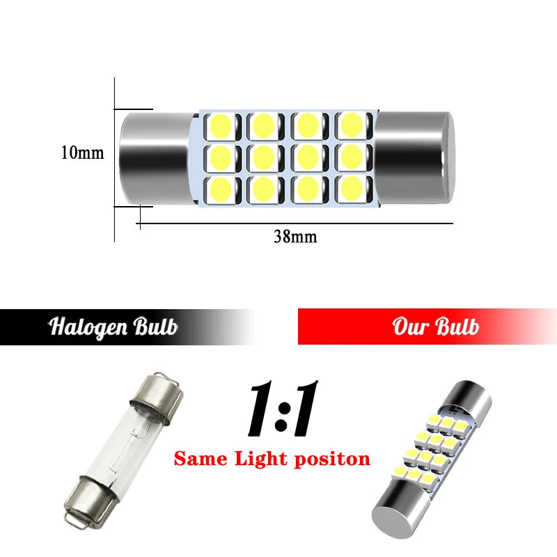 Xenon White LED Interior Dome / Map / Cargo Bulbs (4-Pack)