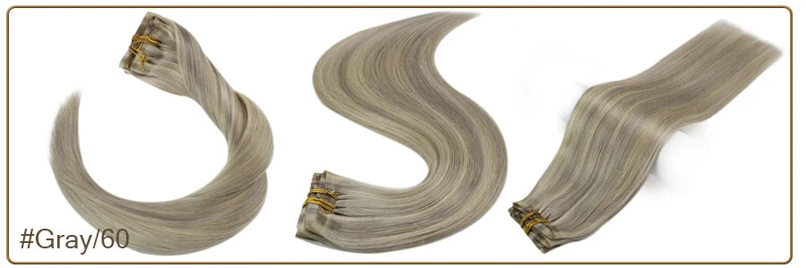 Full Shine Seamless Clip in Hair Extensions Remy Human Hair 8Pcs 120g & 80g Clip In Hair Extensions Human Hair Blonde Skin Weft