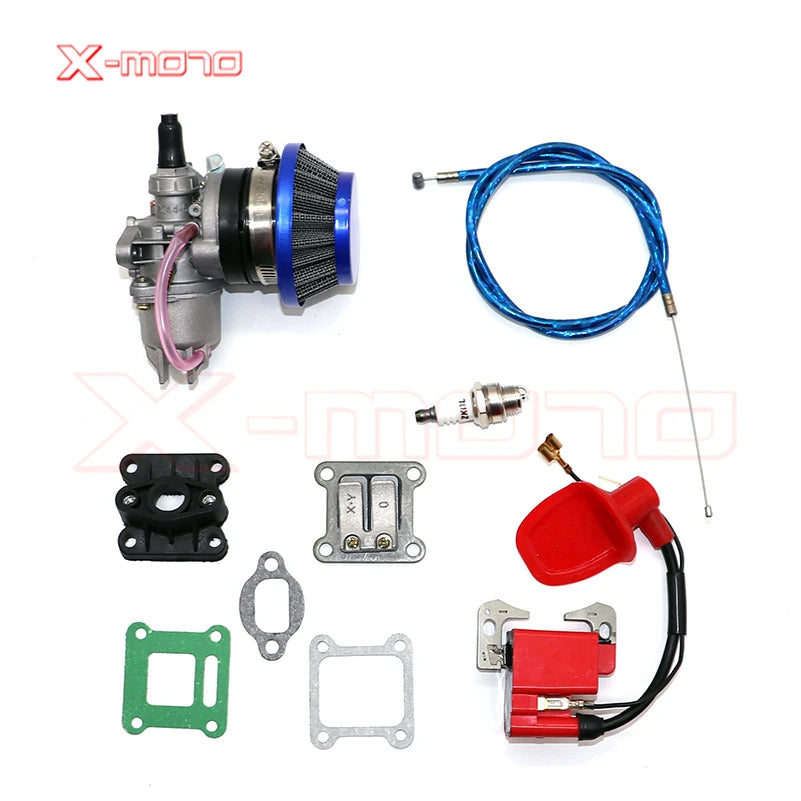 Pocket Bike 47cc 49cc engine carb carburetor with Pod Air Filter 2 stroke for Mini Quad ATV Dirt Bike MiniMoto Go Kart Buggy