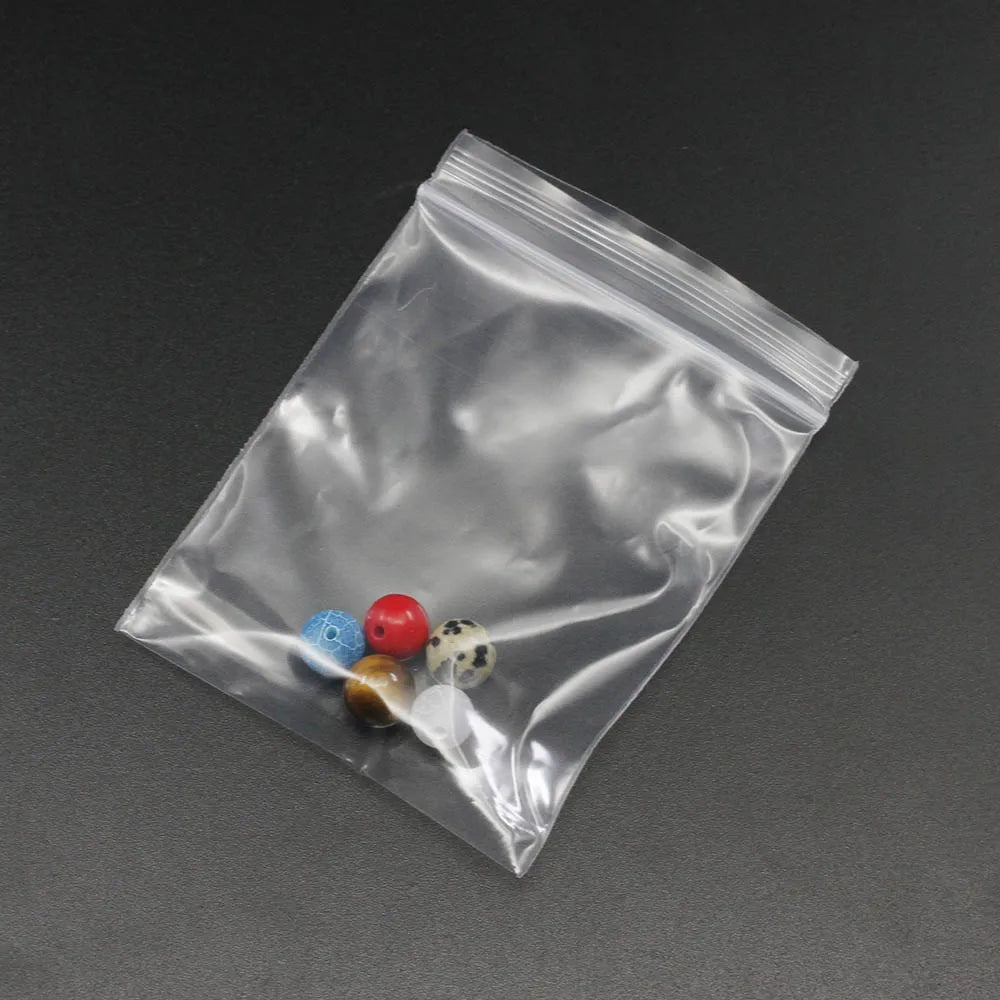 30-100Pcs Thick Plastic Poly Clear Bags 4x6/5x7/6x8/7x10cm Jewelry Packaging Lock Zipped Reclosable DIY Storage