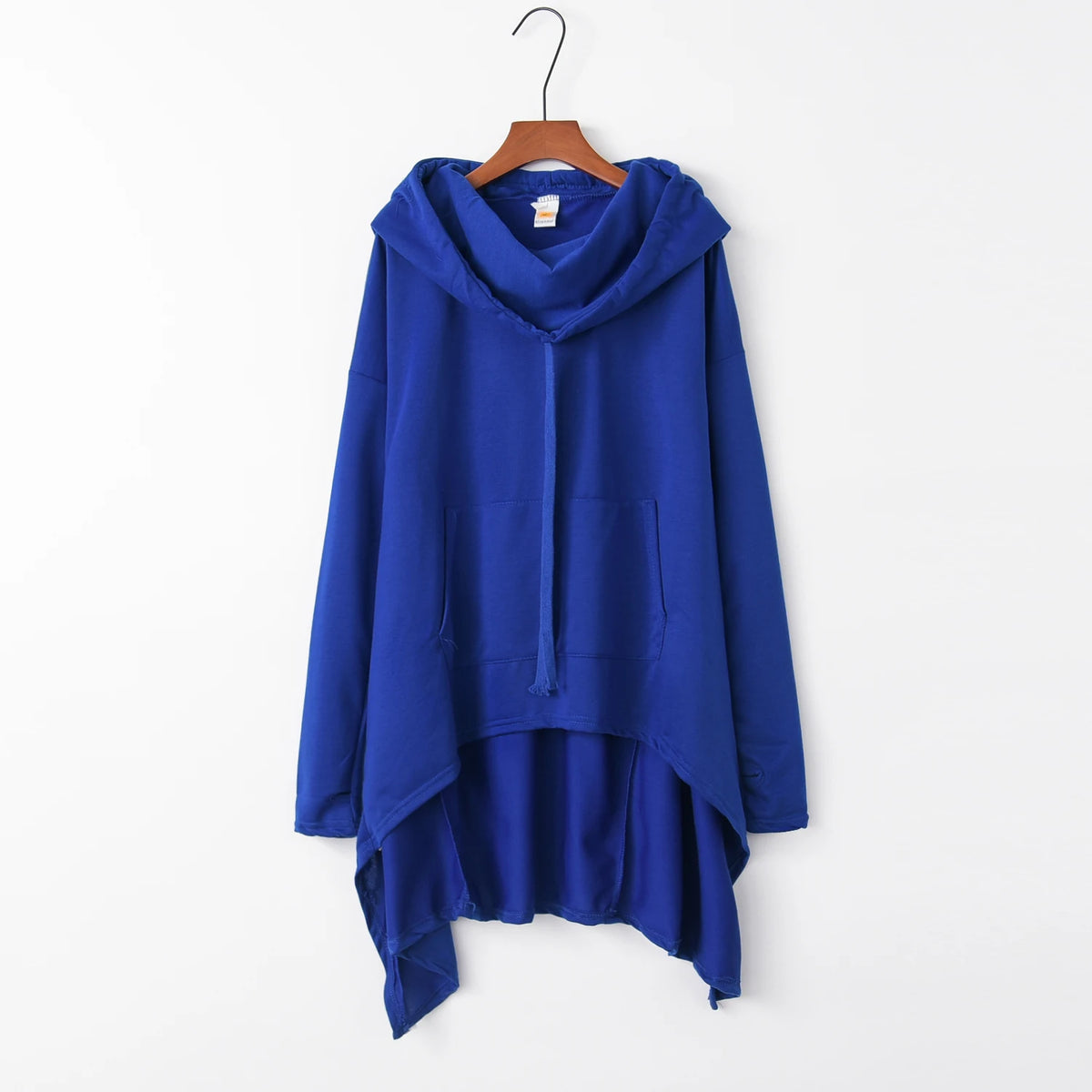 Women's Long Solid Color Hoodie with Pockets