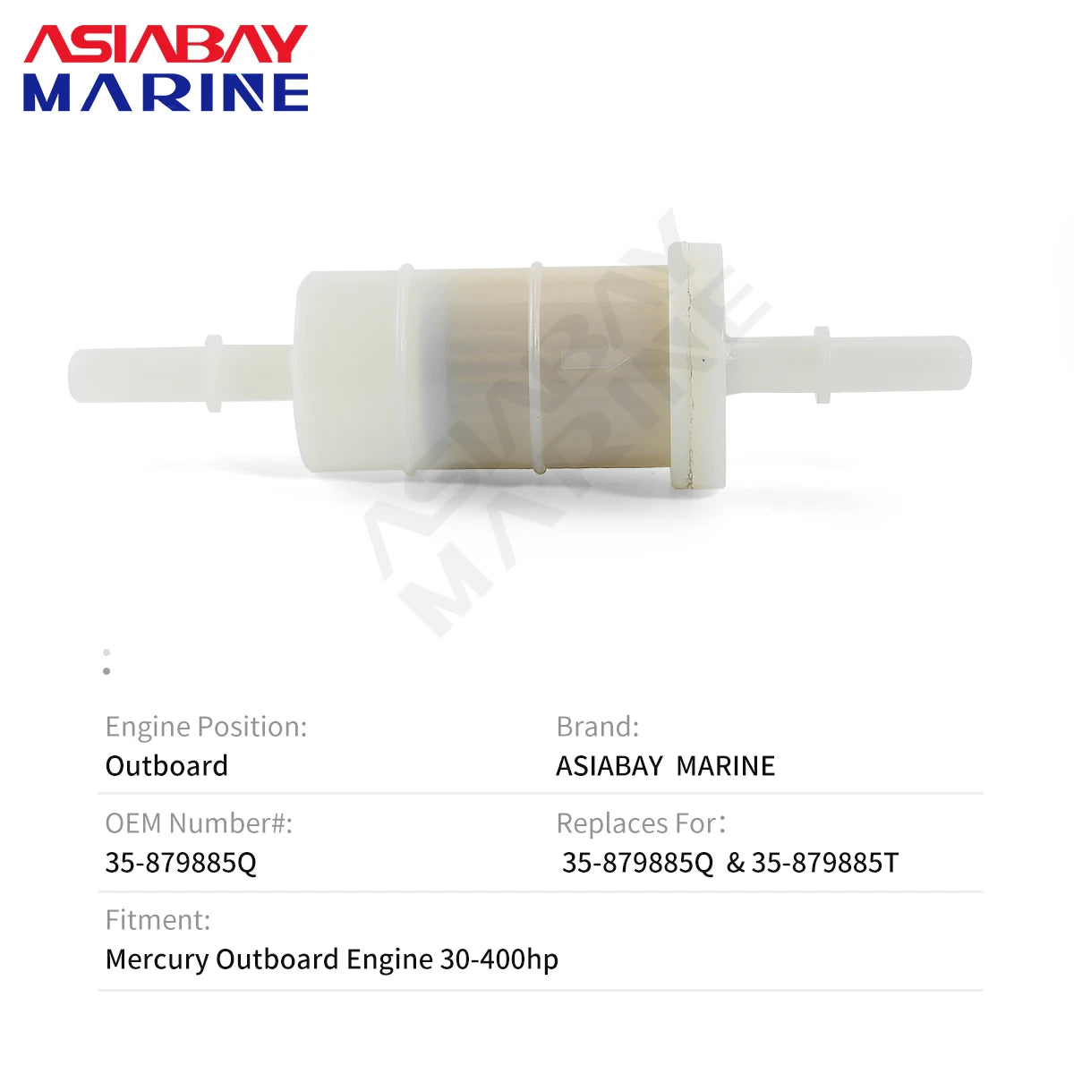 8mm 5/16" Fuel Filter For Mercury Marine Outboard Engine Quicksilver 35-879885Q 35-879885T 30-400hp Gas Water Separator