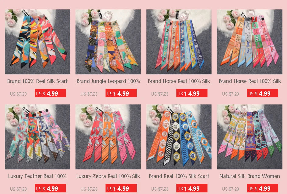 Tarot Constellation Silk Scarf for Women - Skinny Twill Neckerchief